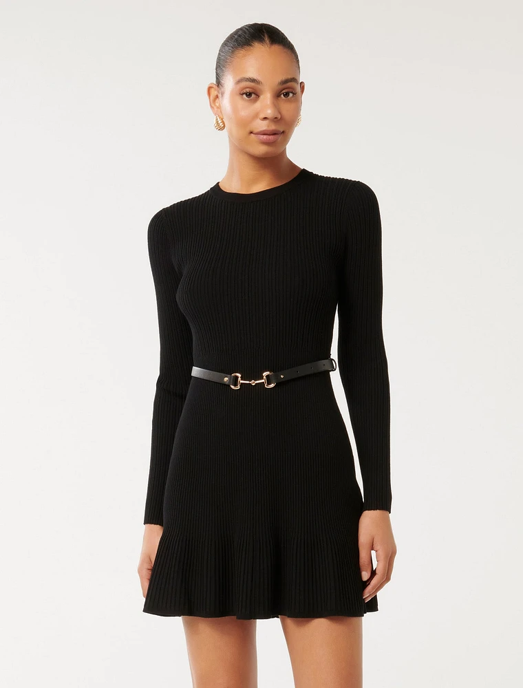 Tessa Multi-Rib Belted Dress