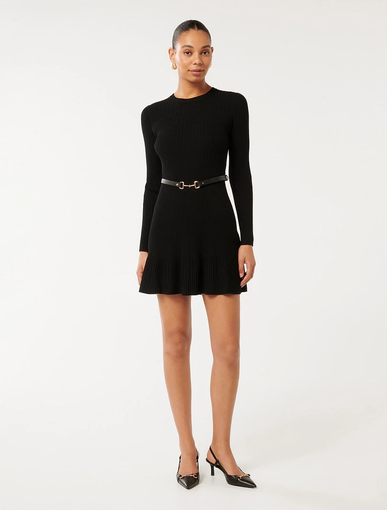 Tessa Multi-Rib Belted Dress