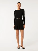 Tessa Multi-Rib Belted Dress