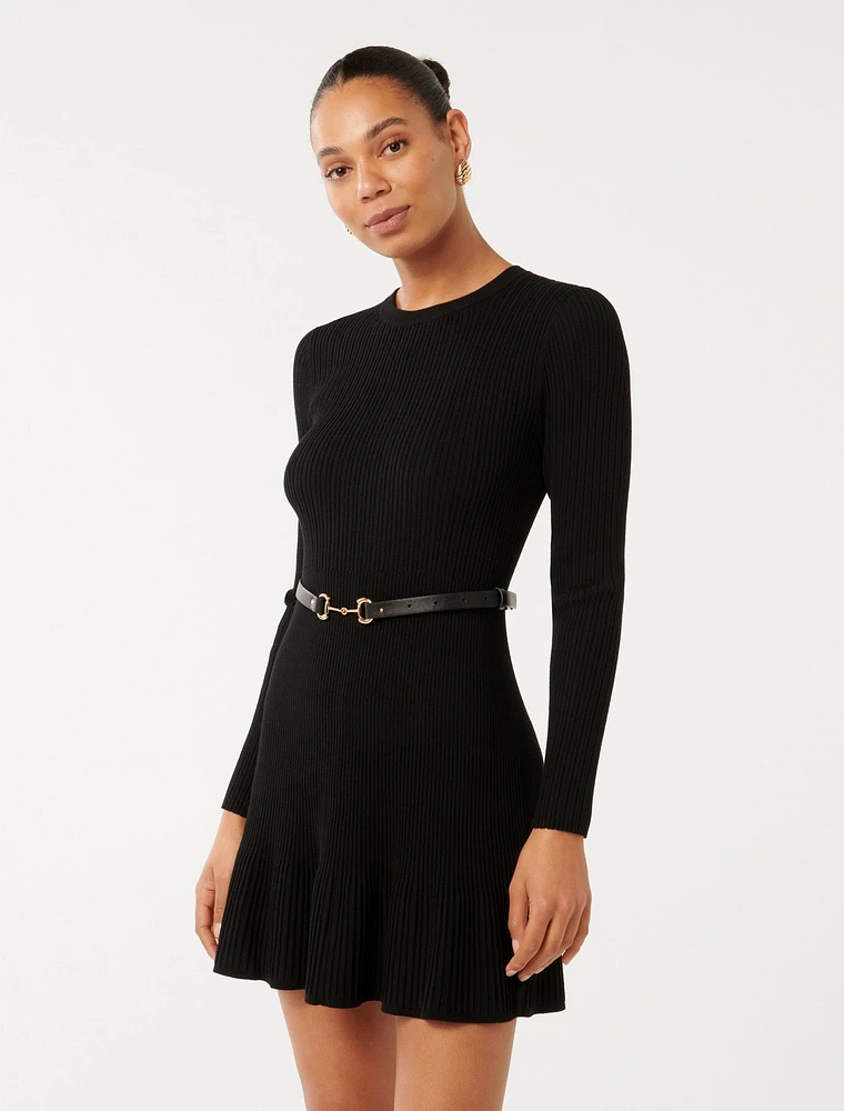 Tessa Multi-Rib Belted Dress