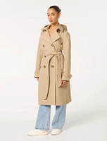 Maggie Hooded Petite Water Resistant Trench