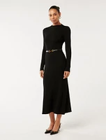 Leena Snaffle Belted Midi Dress