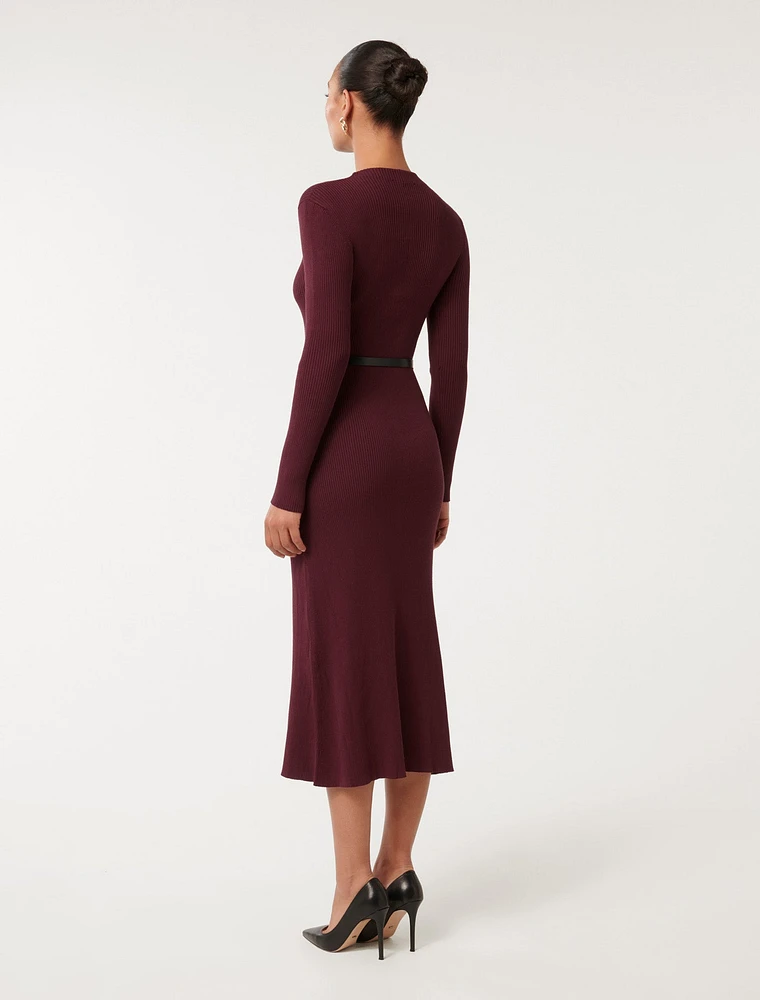 Leena Snaffle Belted Midi Dress