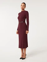 Leena Snaffle Belted Midi Dress