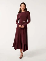 Roxanna Hanky Hem Belted Dress