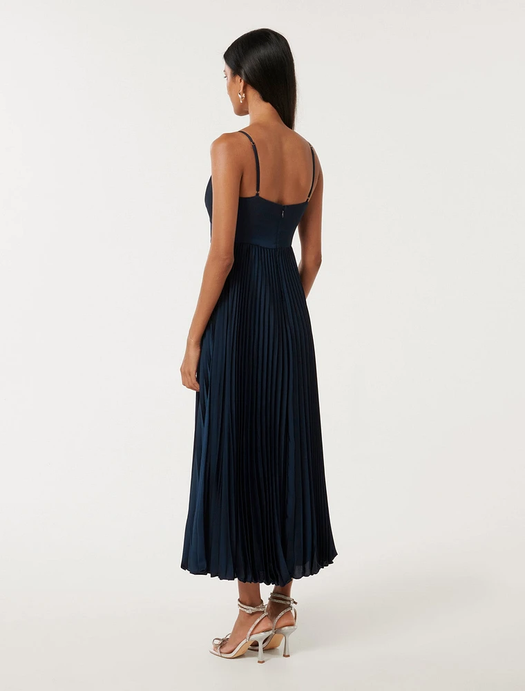 Chloe Petite Pleated Midi Dress