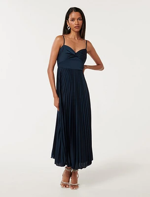 Chloe Petite Pleated Midi Dress