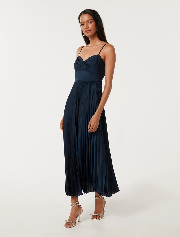 Chloe Petite Pleated Midi Dress