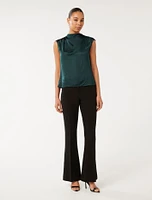 Jess Drape-Neck Blouse