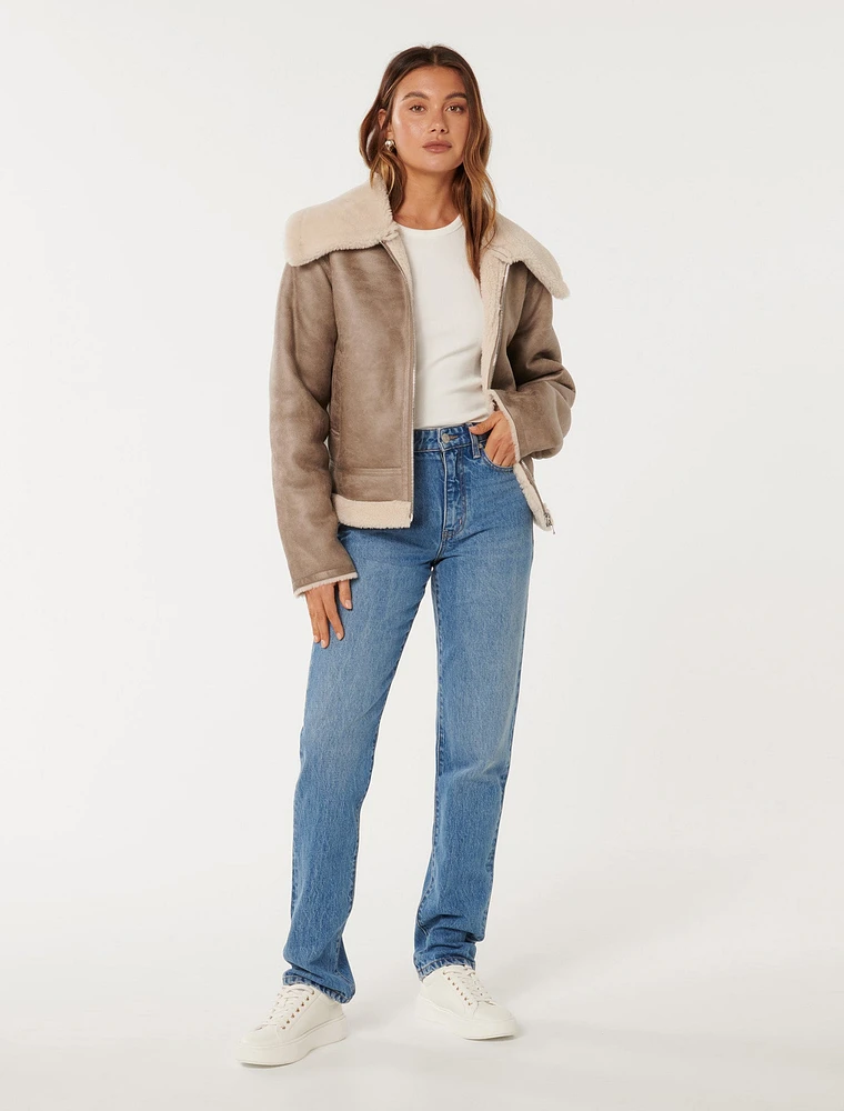 Jamie Shearling Aviator Jacket