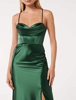 Luna Corset Satin Maxi