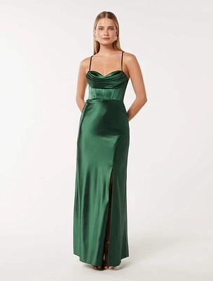 Luna Corset Satin Maxi