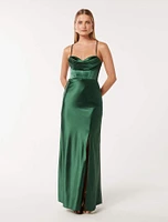 Luna Corset Satin Maxi