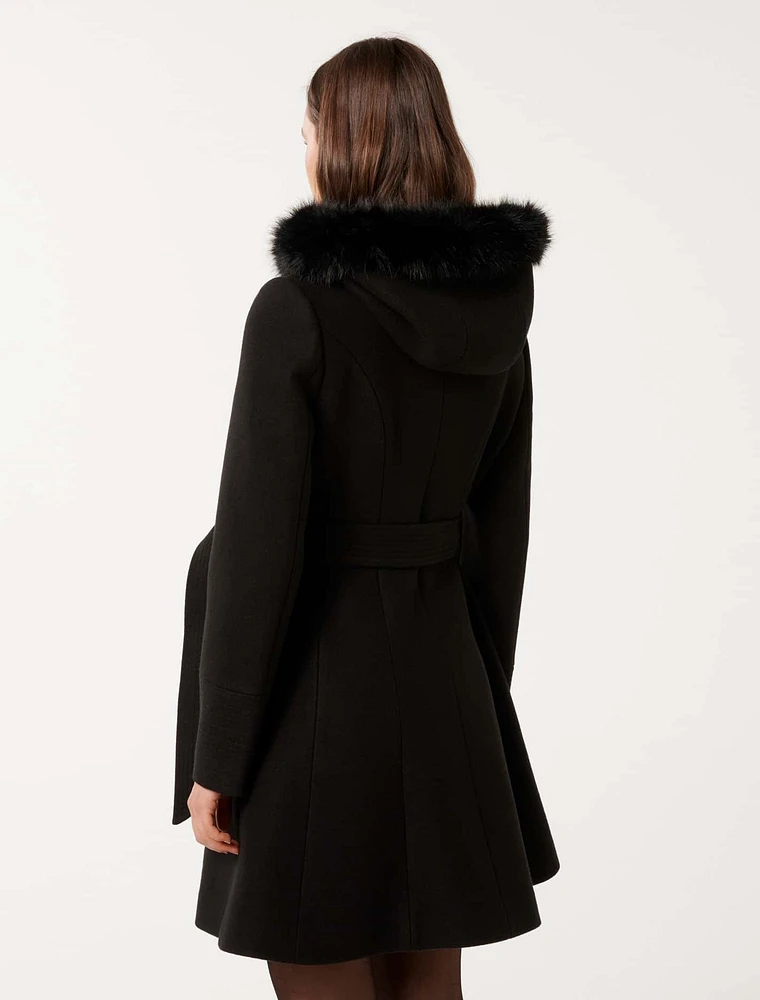 Josephine Faux Fur Hooded Coat