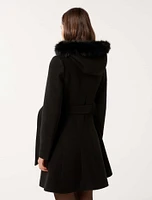 Josephine Faux Fur Hooded Coat