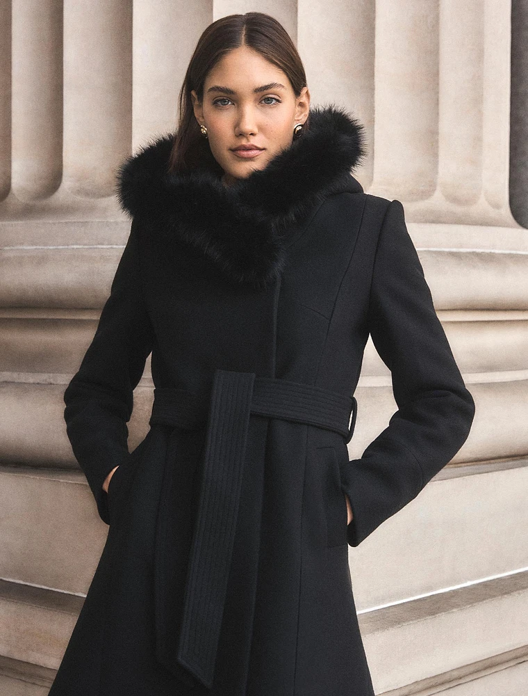 Josephine Faux Fur Hooded Coat