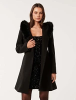 Josephine Faux Fur Hooded Coat