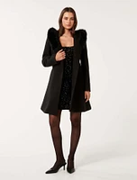 Josephine Faux Fur Hooded Coat