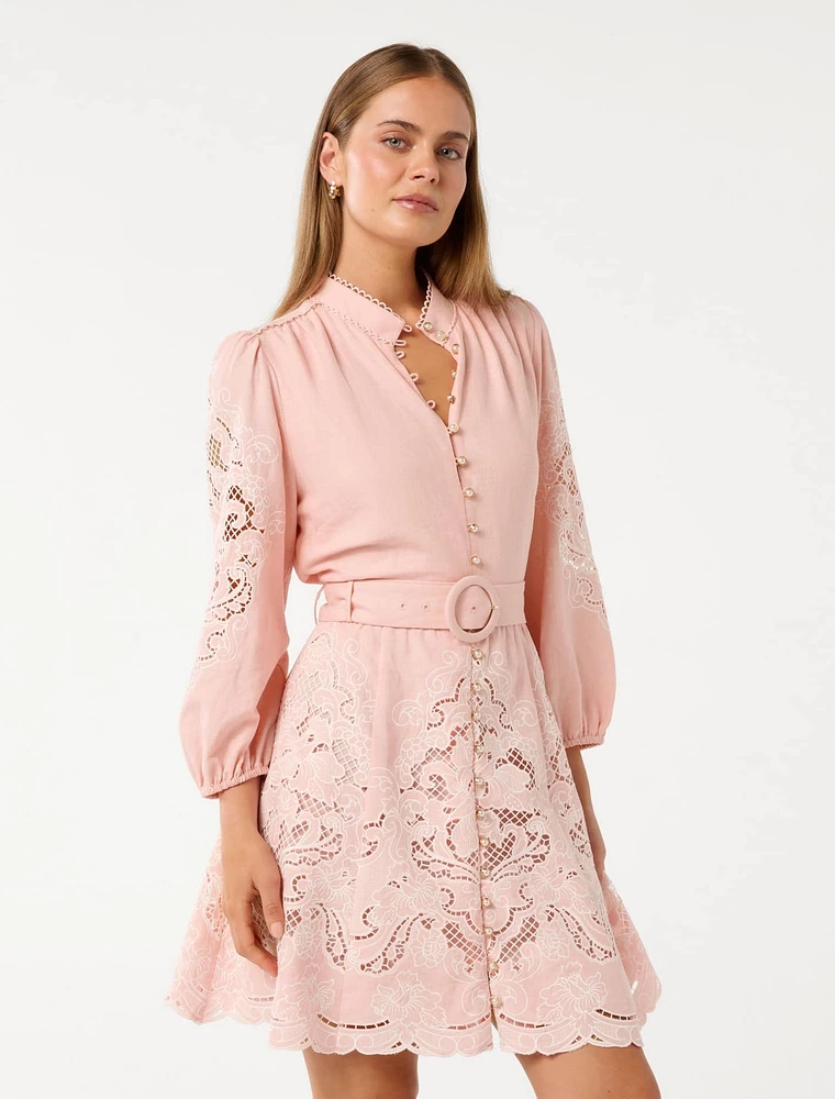 Rhi Embroidered Mini Dress