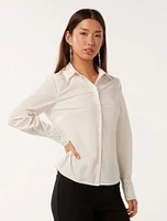 Honey Diamanté-Cuff Shirt