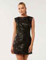 Evan Jacquard Mini Dress