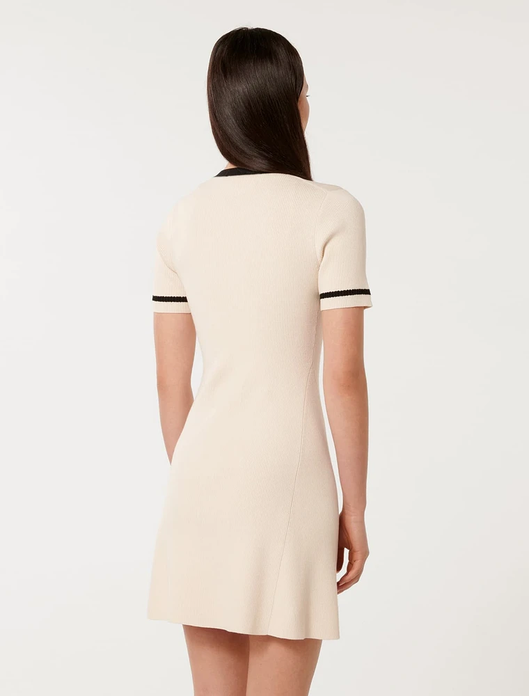 Kerry Contrast Knit Mini Dress