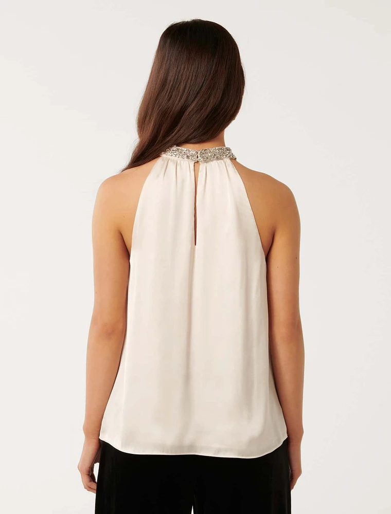 Emily Embellished Halter Top