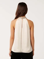 Emily Embellished Halter Top