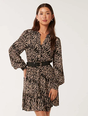 Hollie Blouson-Sleeve Mini Dress