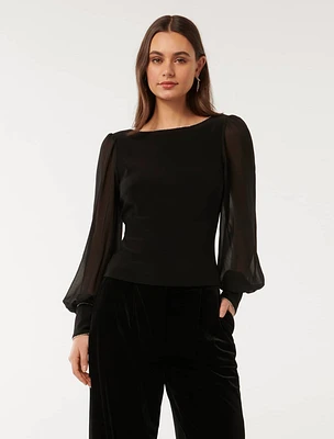 Olivia Embellished Trim Top