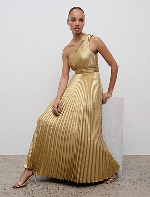 Jayla Metallic One-Shoulder Maxi Dress