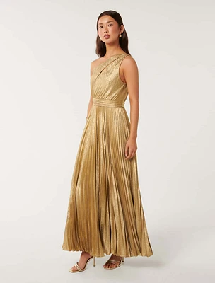 Jayla Metallic One-Shoulder Maxi Dress