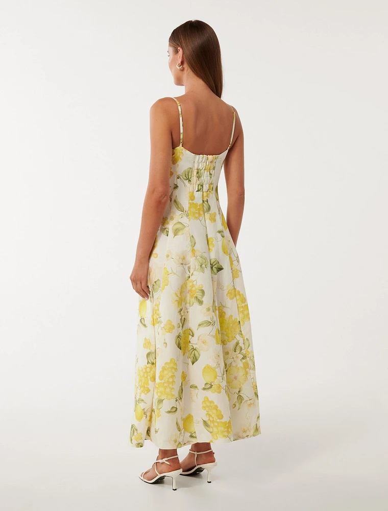 Chiara Printed Panel Midi Dress