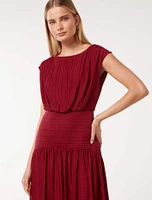 Lila Crinkle Maxi Dress
