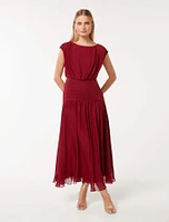 Lila Crinkle Maxi Dress