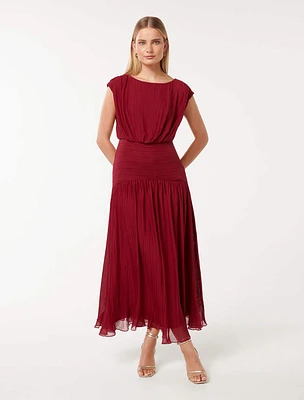 Lila Crinkle Maxi Dress