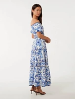 Ravenna Off-Shoulder Tiered Midi Dress