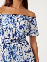 Ravenna Off-Shoulder Tiered Midi Dress