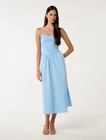 Dylan Shirred Cotton Midi