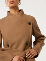 Ari Petite Funnel-Neck Coat