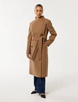 Ari Petite Funnel-Neck Coat