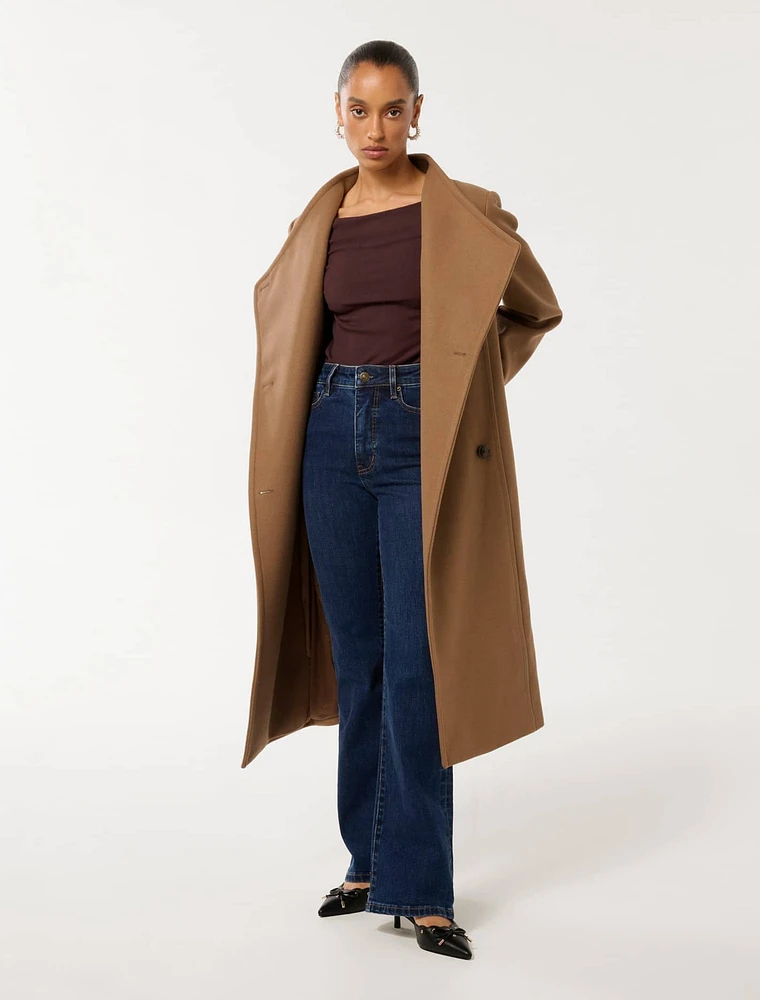 Ari Petite Funnel-Neck Coat