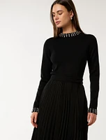 Giana Embellished Pleat Dress