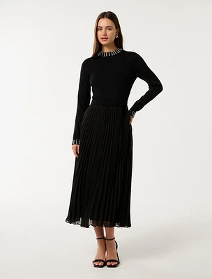 Giana Embellished Pleat Dress