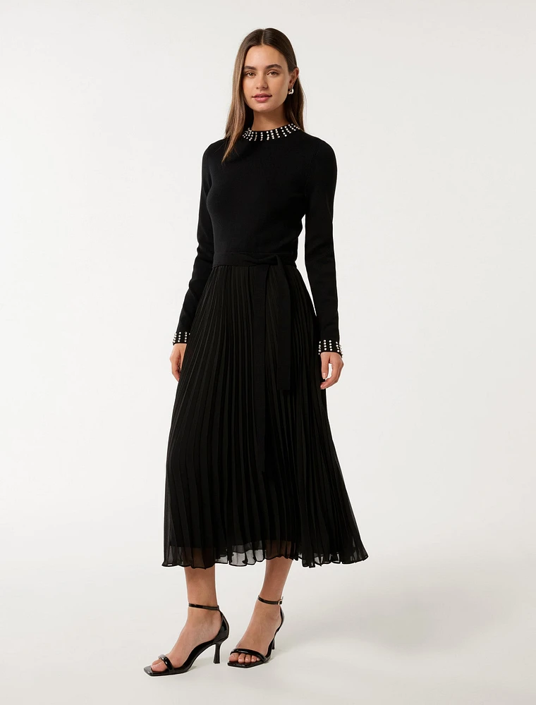 Giana Embellished Pleat Dress