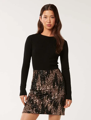 Kylie Sequin Knit Dress