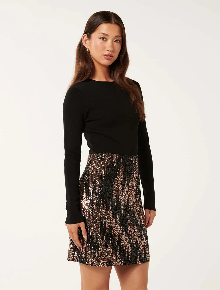 Kylie Sequin Knit Dress