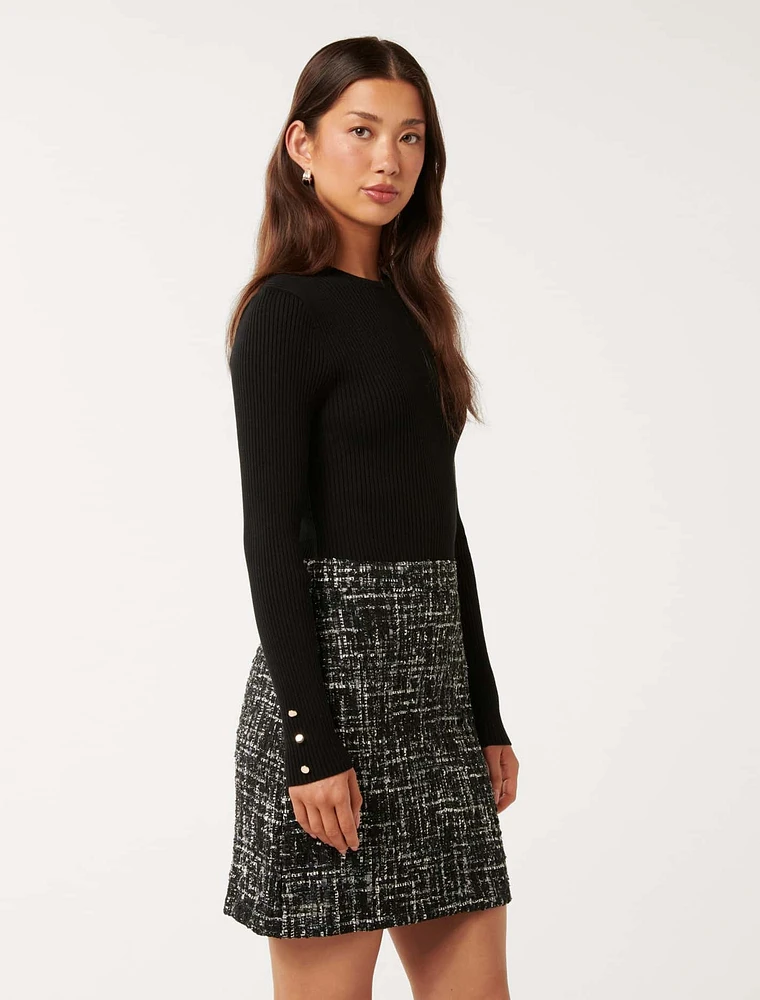 Gina Boucle Knit Mini Dress