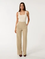 Kehlani Button Wide Leg Pant