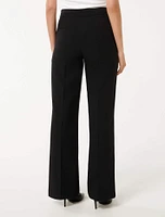 Kehlani Button-Detail Wide Leg Pants